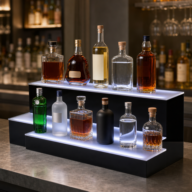 Product image #4 for Krowne Royal Series 42-Inch 2-Tier Lighted Countertop Liquor Display with RGB LED Lighting