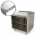 Thumbnail image #3 for Advance Tabco 72-Inch x 36-Inch 14-Gauge 304 Stainless Steel Work Table with Open Front Cabinet Base and Rear Up-Turn