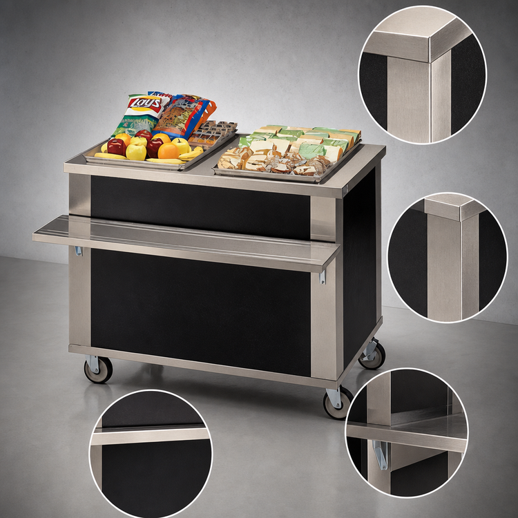 Product image #3 for DineXpress DXP6CU 88 Inch Mobile Modular Beverage Counter