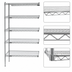 Thumbnail image #3 for Eagle Group 5-Tier Add-On Wire Shelving Unit, 24 x 24 x 74 Inches, Chrome-Plated