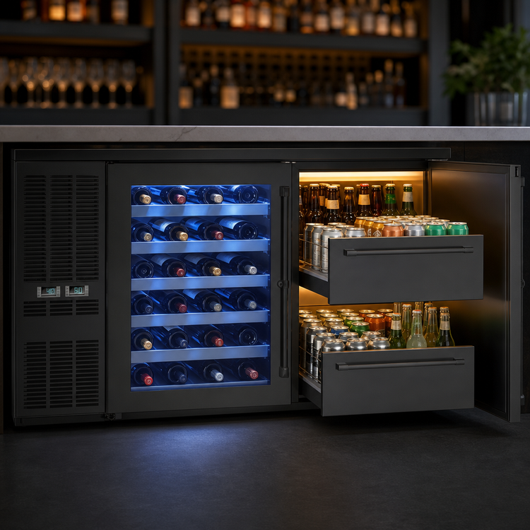 Product image #4 for Perlick DZS36 36-Inch One-Section Dual-Zone Self-Contained Back Bar Refrigerated Storage Cabinet