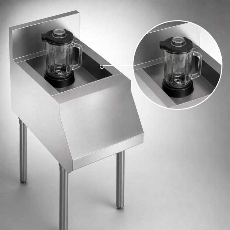 Product image #3 for Krowne Royal Series 18-Inch Wide Flat Top Underbar Blender Station with Recessed Shelf
