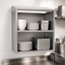 Thumbnail image #3 for Glastender 24 Inch Open Front Wall-Mounted Stainless Steel Wall Cabinet with Intermediate Shelf