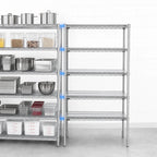 Thumbnail image #3 for Eagle Group EAGLEbrite A5-86-2136Z 5-Tier Add-On Wire Shelving Unit, 36"W x 21"D x 86"H, Zinc Finish