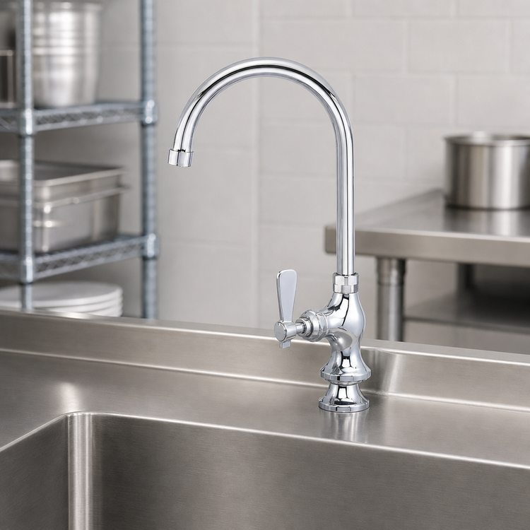 Product image #3 for OptiFlow Heavy Duty Single Valve Deck Mount Pantry Faucet with 5-Inch Gooseneck Spout