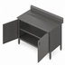 Thumbnail image #3 for John Boos Enclosed Base Work Table with Hinged Doors, 60 x 30 Inch, 16-Gauge 300 Series Stainless Steel Top, 5 Inch Backsplash