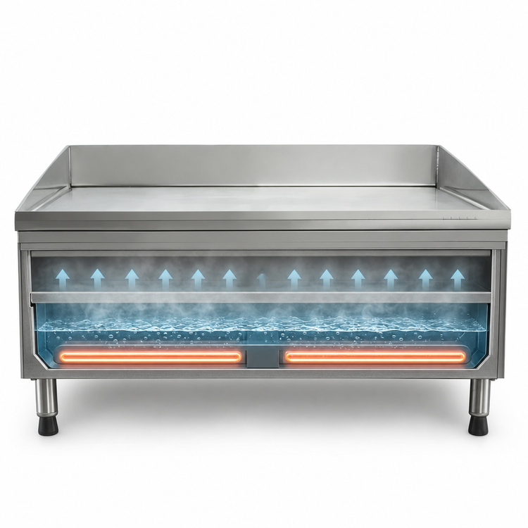 Product image #3 for AccuTemp AccuSteam 24-Inch Electric Steam-Heated Countertop Griddle, 24 x 24 Inch Cooking Surface, 480V, 3-Phase