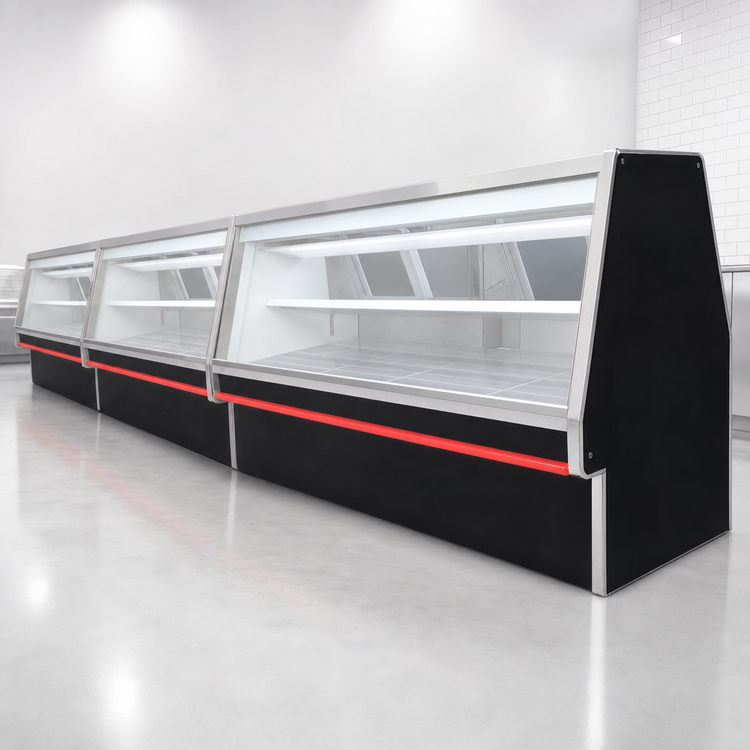 Product image #3 for Howard-McCray 34E Double Duty Endless Design Remote Deli Meat & Cheese Service Case, 124-1/2 In., Black Exterior, White Interior, LED Lighting