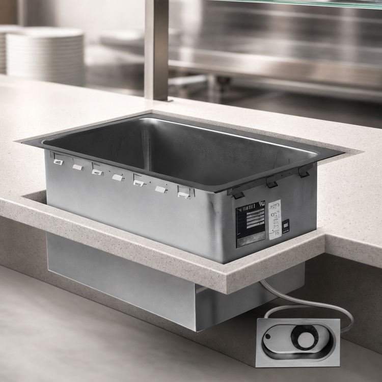 Product image #3 for Eagle Group Drop-In Electric Food Warmer with Drain, Wet/Dry Operation, 1 Full-Size Pan Opening, 120V