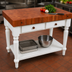 Thumbnail image #3 for American Heritage Rustica 30-Inch x 24-Inch End-Grain Cherry Butcher Block Work Table with Lower Shelf and Drawer