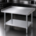 Thumbnail image #3 for Turbo Air 48 x 30 18-Gauge Stainless Steel Top Equipment Stand with Galvanized Legs and Undershelf