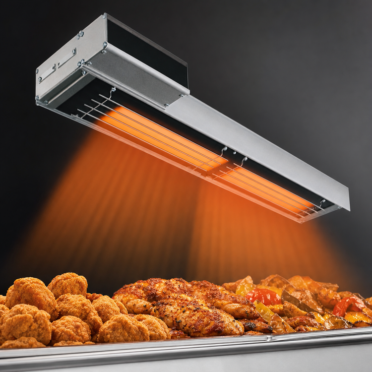 Product image #3 for Hatco Glo-Ray® GRAIHL-54D3 54-Inch Dual Lighted Infra-Black Strip Heater with 3-Inch Spacer