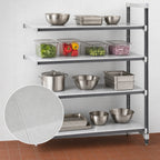 Thumbnail image #3 for Cambro Camshelving® Elements EXA186072S4480 4-Tier Stationary Add-On Solid Polymer Shelving Unit, 60 x 18 x 72 Inches, Speckled Gray