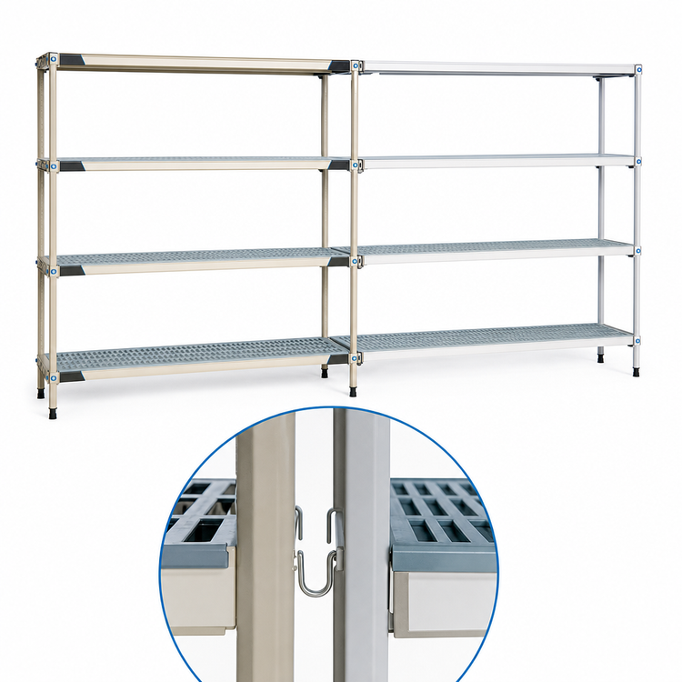 Product image #3 for MetroMax i 72-Inch Wide x 24-Inch Deep x 63-Inch High 4-Shelf Add-On Polymer Shelving Unit
