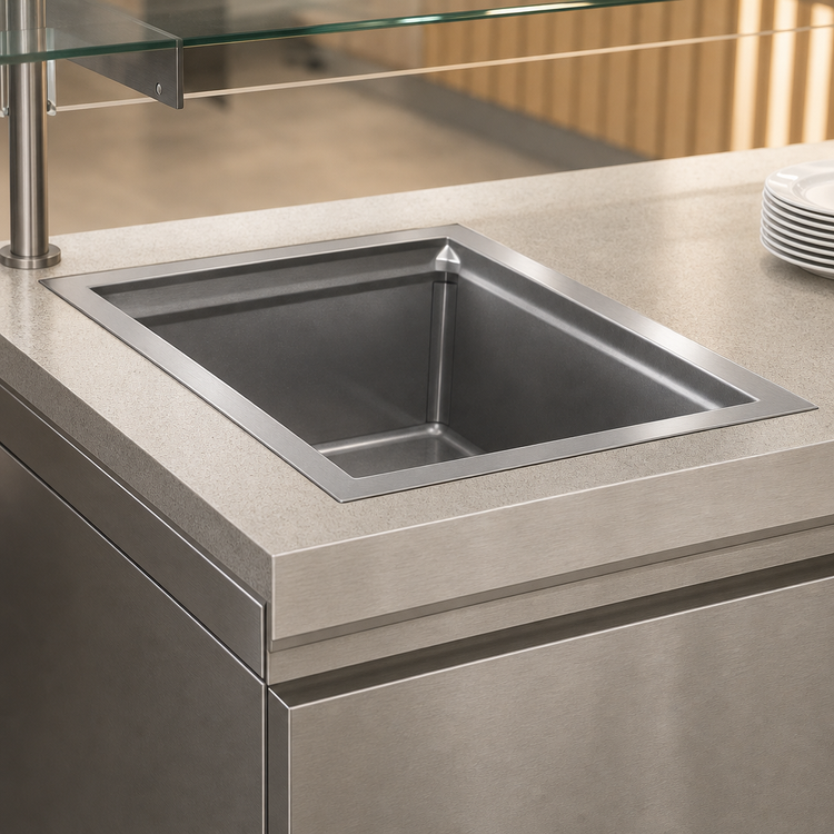 Product image #3 for Eagle Group Built-In Electric Drop-In Hot Well Food Warmer with Drain, 12 x 20 Pan Opening, Wet/Dry, 240V