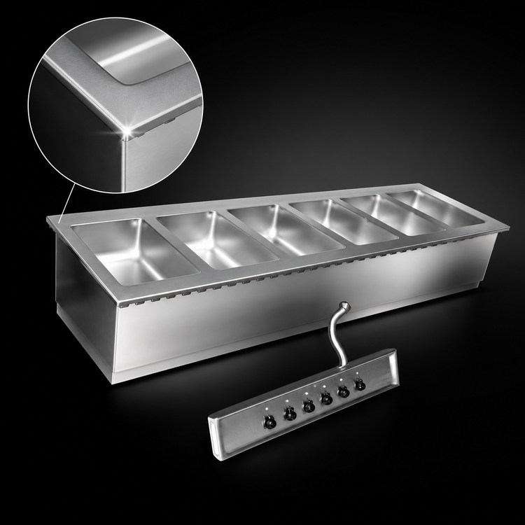 Product image #3 for Eagle Group SGDI-6-240T6 Six Well Drop-In Electric Hot Food Well Unit