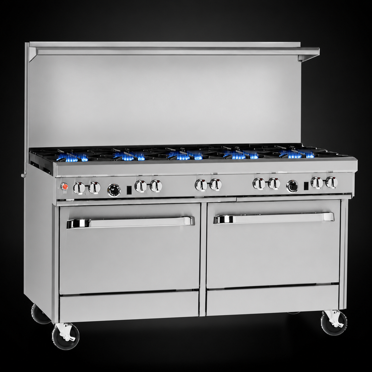 Product image #3 for Southbend Ultimate 60-Inch Gas Restaurant Range with 6 Burners, 24-Inch Charbroiler, Convection Oven, and Cabinet Base