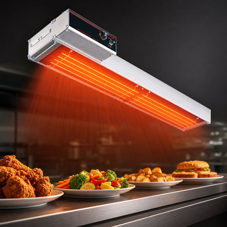 Product image #3 for Hatco Glo-Ray High Watt Lighted Dual Infra-Black Strip Heater, 18 Inch, 820 Watts, 6 Inch Spacer