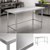 Thumbnail image #3 for Sapphire 72-Inch x 14-Inch 18 Gauge 430 Stainless Steel Flat Top Work Table with Open Base and Beveled Square Edge
