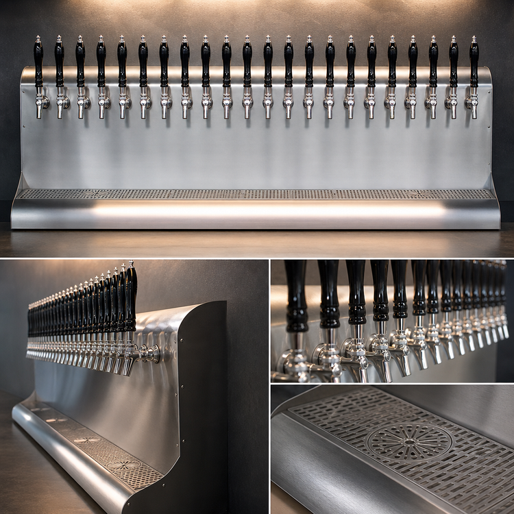 Product image #3 for Perlick 3076-18 Wall Mounted Modular Draft Beer Dispensing Tower, Air Cooled, 18 Faucets