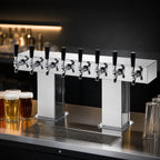 Thumbnail image #3 for Perlick Corporation 4006-8BPC4 Countertop Bridge Tee Draft Beer Tower, Extra-High, 8-Faucet, Polished Chrome, Glycol-Cooled