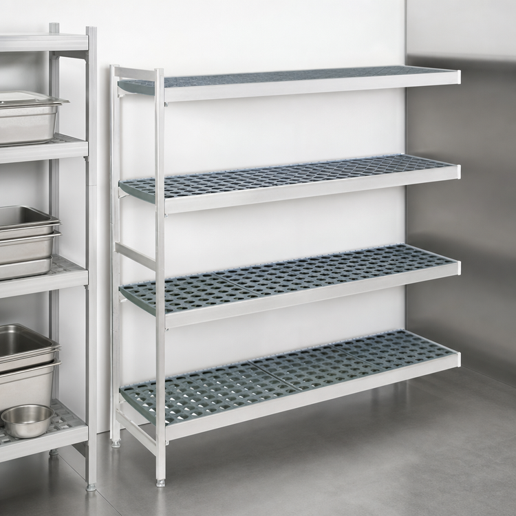Product image #3 for Fermostock 4-Tier Polymer Shelving Expansion Kit, 68W x 14D x 71H, Add-On Unit