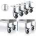 Thumbnail image #3 for Krowne Royal Series Adjustable-Height Plate Casters — 3-Inch Swivel with Brake (Set of 4)