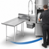 Thumbnail image #3 for Advance Tabco L-Shaped Left-Hand Corner Soiled Dish Table with Landing and Pre-Rinse Sink, 47 Inch, 304 Stainless Steel