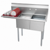 Thumbnail image #3 for KoolMore 48-Inch Two-Compartment 304 Stainless Steel Commercial Sink with Left Drainboard and Backsplash