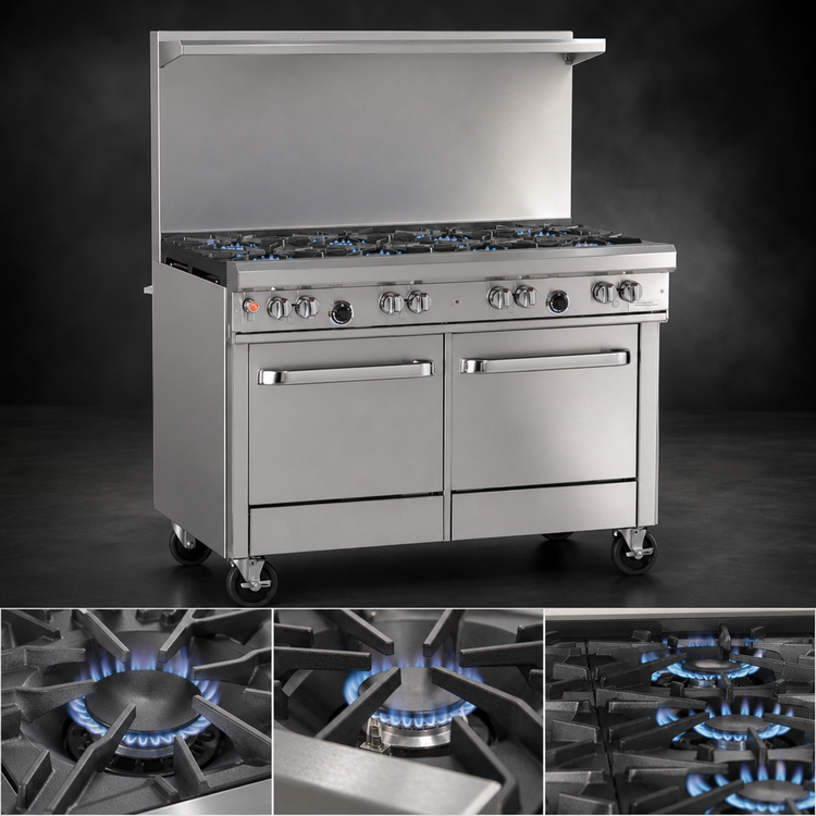 Product image #3 for Southbend Ultimate 48-Inch Gas Restaurant Range with 8 Star/Sauté Burners, Standard Oven and Cabinet Base