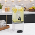 Thumbnail image #3 for Cal-Mil 1.5 Gallon Square Clear Acrylic Beverage Dispenser with Ice Chamber and Drip Tray