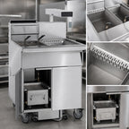 Thumbnail image #3 for Imperial (Middleby) IFSCB175-OP-T 75 lb Open-Pot Gas Floor Fryer/Filter System, Electronic Thermostat, Stainless Steel, Drain Station