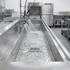 Thumbnail image #2 for Eagle Group ASWTFT-2496-SG 96-Inch Anti-Splash Cool Trough Water Tempering System with Stainless Steel Subway-Style Grating