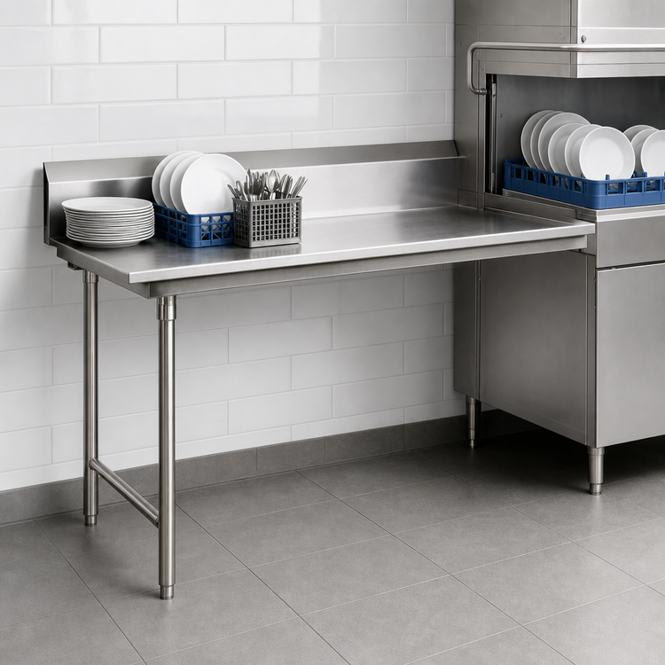 Product image #3 for Eagle Group Straight Clean Dish Table, Left-to-Right Operation, 108 x 30 x 43-1/2 Inches, 16/430 Stainless Steel Top