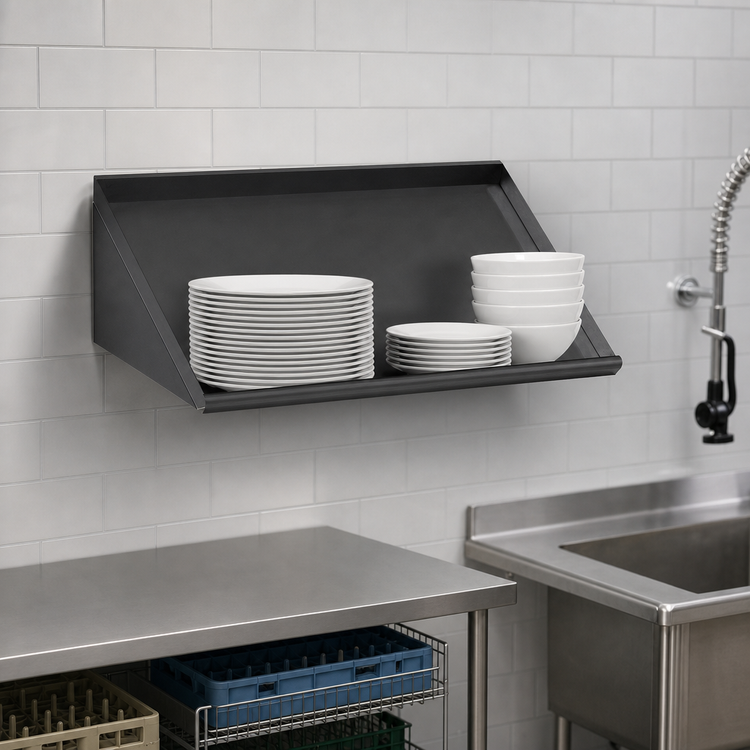 Product image #3 for Eagle Group BlendPort® Slanted Wall-Mount Solid Rack Shelf, 63 Inch Wide, 16/300 Stainless Steel