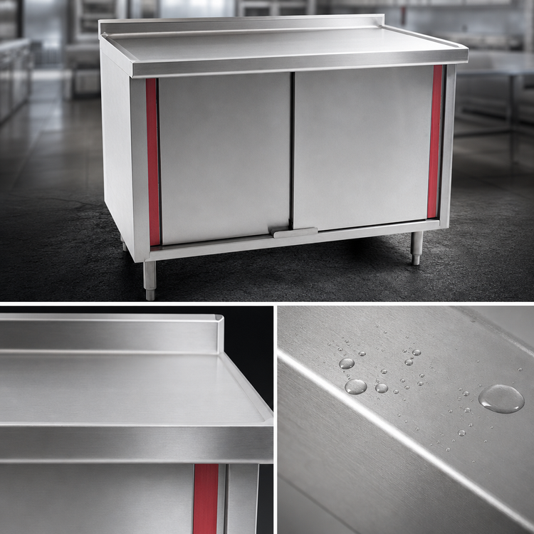 Product image #3 for Eagle Group Spec-Master UCBH24120SEM Marine Series 120" x 24" Enclosed Stainless Steel Work Table