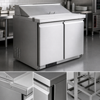 Thumbnail image #3 for Serv-Ware 36-Inch 10-Pan Refrigerated Sandwich Prep Table, 115V