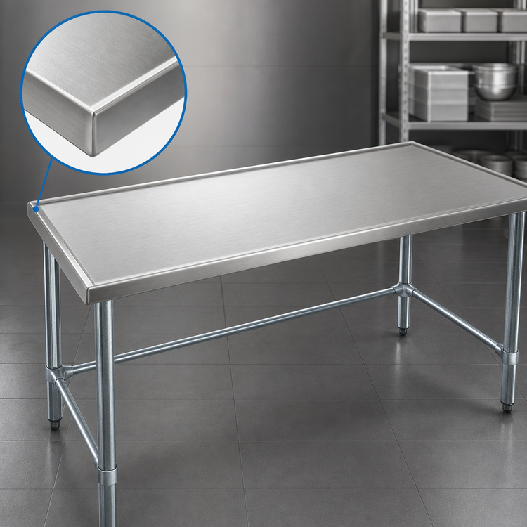 Product image #3 for Eagle Spec-Master Marine Series Stainless Steel Work Table, 72 x 48 Inches, Open Galvanized Base