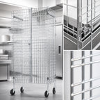 Thumbnail image #4 for Winco VCG-2436 Chrome-Plated Wire Security Cage, 24 x 36 x 63 Inches, Side-Hinged Doors