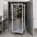 Thumbnail image #3 for Dinex DXPR611 Roll-In Aluminum Angle Rack, 11-Pan Capacity, 18 x 26-Inch Trays, 5-Inch Spacing