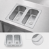 Thumbnail image #3 for Vending Cart Self-Rimming Double Bowl Drop-In Sink, 17 x 13 Inches, 304 Stainless Steel