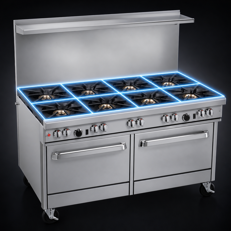 Product image #3 for Southbend Ultimate 60-Inch Gas Restaurant Range with 8 Open Burners, Standard Oven, and Convection Oven