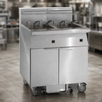 Thumbnail image #3 for Imperial (Middleby) IFSSP275EUT Electric Floor Fryer, 2-Tank, 75 lb. Each, Built-In Filter, Stainless Steel, Electronic Thermostat
