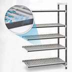 Thumbnail image #3 for Cambro Camshelving® Elements EXA184264V5480 5-Shelf Vented Polymer Add-On Shelving Unit, 18"D x 42"W x 64"H, Speckled Gray