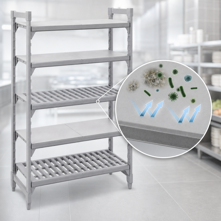 Product image #4 for Camshelving Premium 18" x 54" 5-Shelf Mixed Vented and Solid Shelf Kit, Speckled Gray