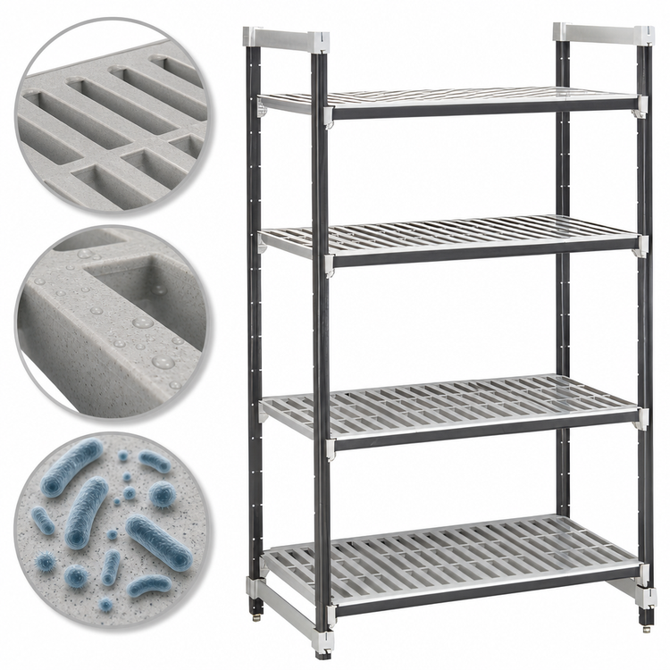 Product image #3 for Camshelving Elements XTRA 4-Tier Stationary Starter Shelving Unit, 21 x 42 x 64 Inches, Speckled Gray