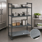 Thumbnail image #3 for Cambro Camshelving® Basics Plus CBU216064VS4580 4-Tier Stationary Polymer Shelving Starter Unit, 21"D x 60"W x 64"H, 3 Vented/1 Solid