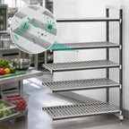 Thumbnail image #3 for Cambro Camshelving® Elements EXA184272V5480 5-Tier Vented Stationary Add-On Polymer Shelving Unit, 18 x 42 x 72 Inches, Speckled Gray