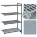 Thumbnail image #3 for Cambro Camshelving Basics Plus 4-Tier Add-On Polymer Shelving Unit, 21 x 30 x 84 Inches, Vented and Solid, Brushed Graphite