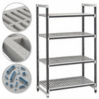 Thumbnail image #3 for Cambro Camshelving® Elements EXU214264V4480 4-Tier Stationary Louvered Polymer Shelving Unit, 21 x 42 x 64 in., Speckled Gray